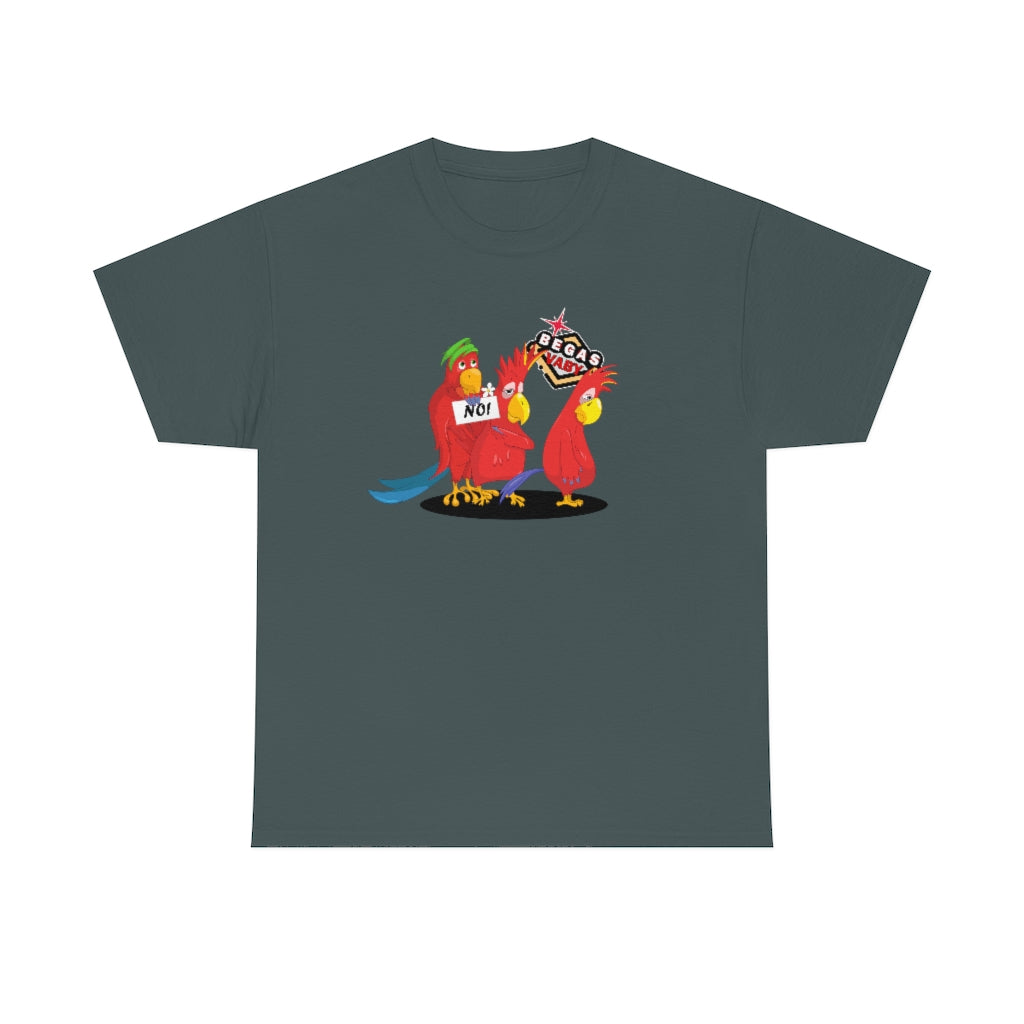 'Parrots don't do threesomes' - Begas Vaby Tee - US