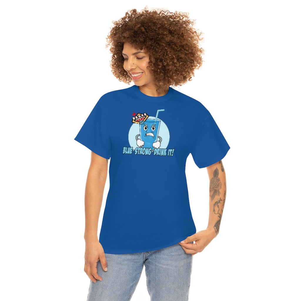 BLUE - STRONG - DRINK IT! Begas Vaby Tee - UK