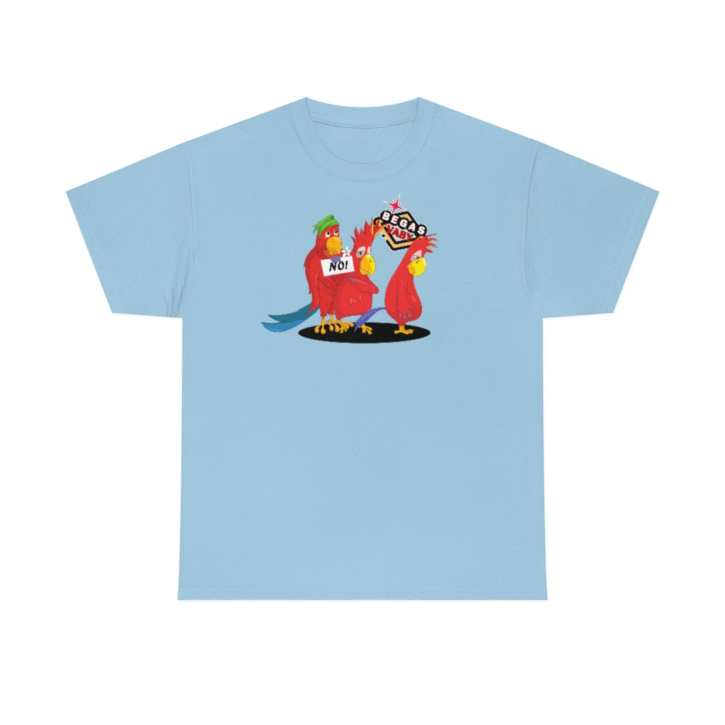 'Parrots don't do threesomes' - Begas Vaby Tee - UK