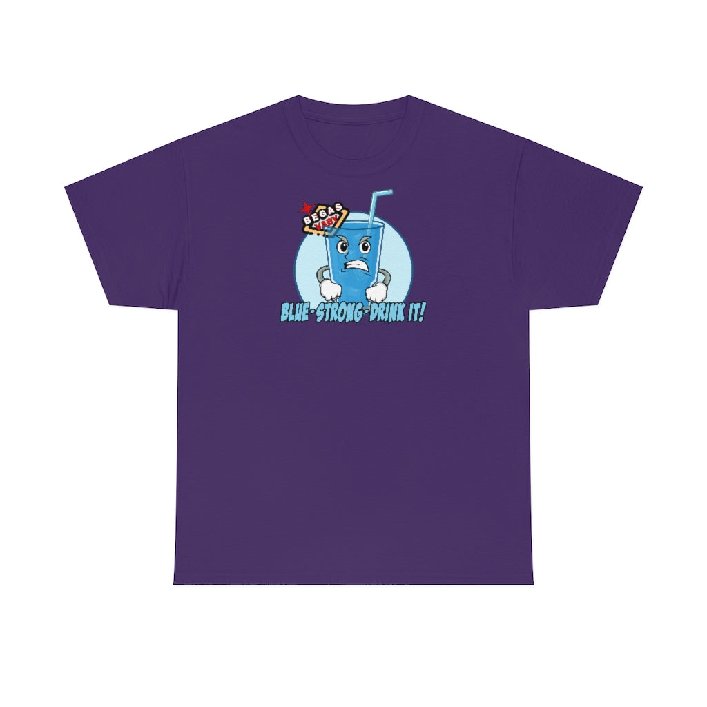 BLUE - STRONG - DRINK IT! Begas Vaby Tee - UK