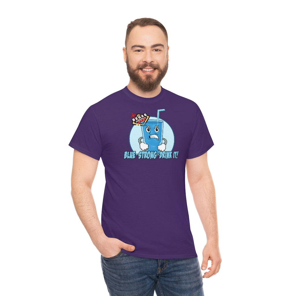 BLUE - STRONG - DRINK IT! Begas Vaby Tee - UK