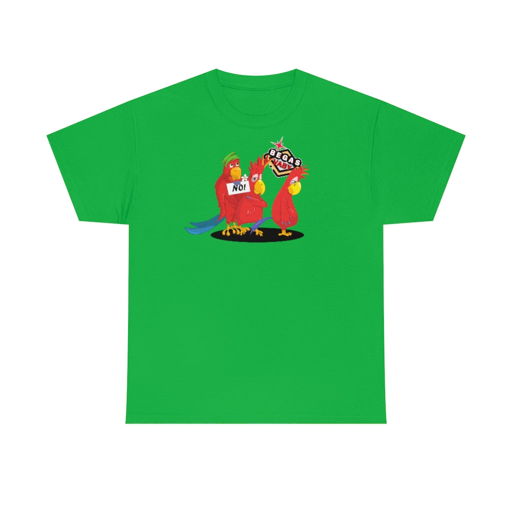 'Parrots don't do threesomes' - Begas Vaby Tee - UK