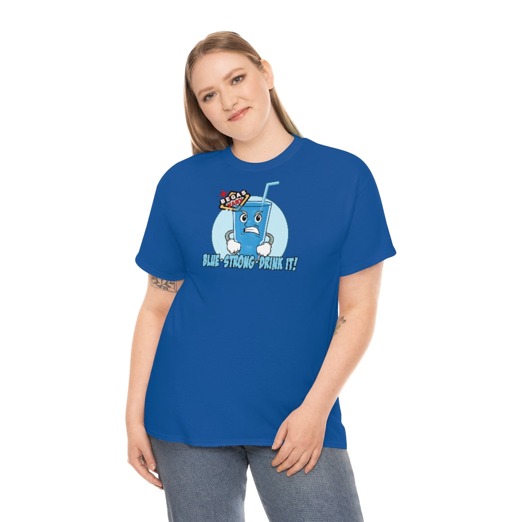 BLUE - STRONG - DRINK IT! Begas Vaby Tee - UK