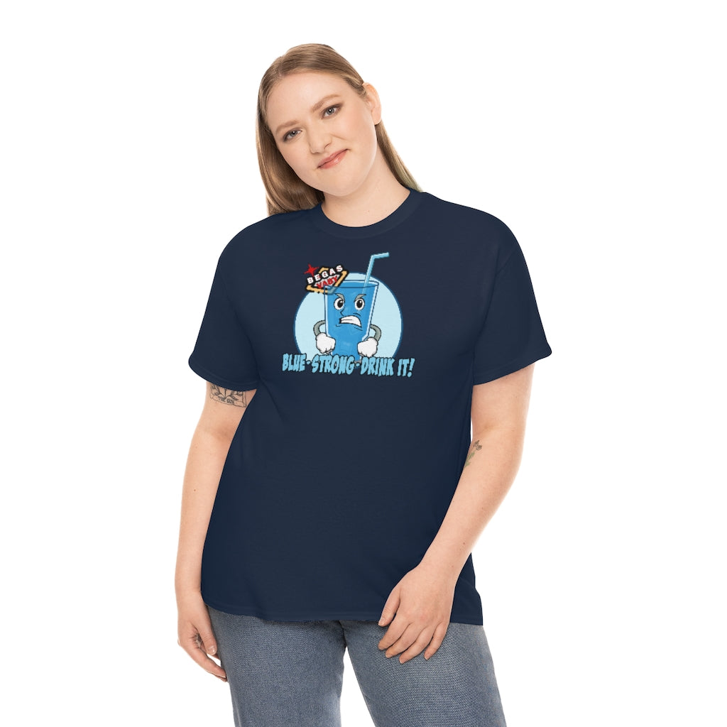 BLUE - STRONG - DRINK IT! Begas Vaby Tee - UK