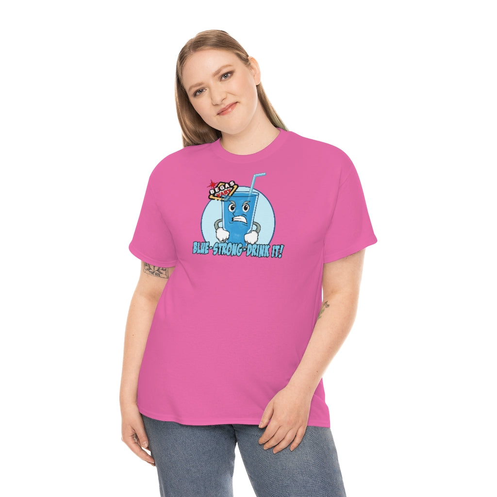 BLUE - STRONG - DRINK IT! Begas Vaby Tee - UK