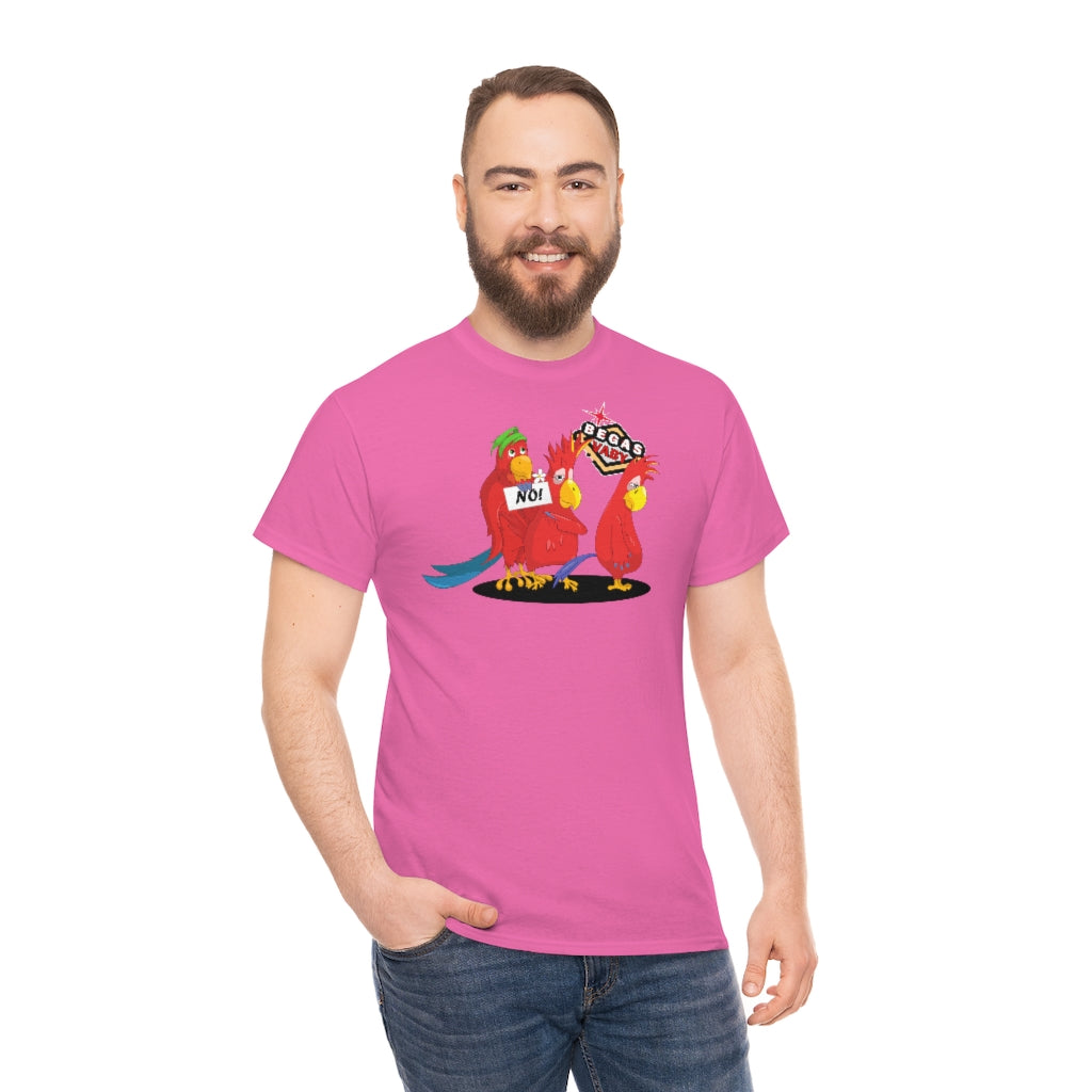 'Parrots don't do threesomes' - Begas Vaby Tee - UK