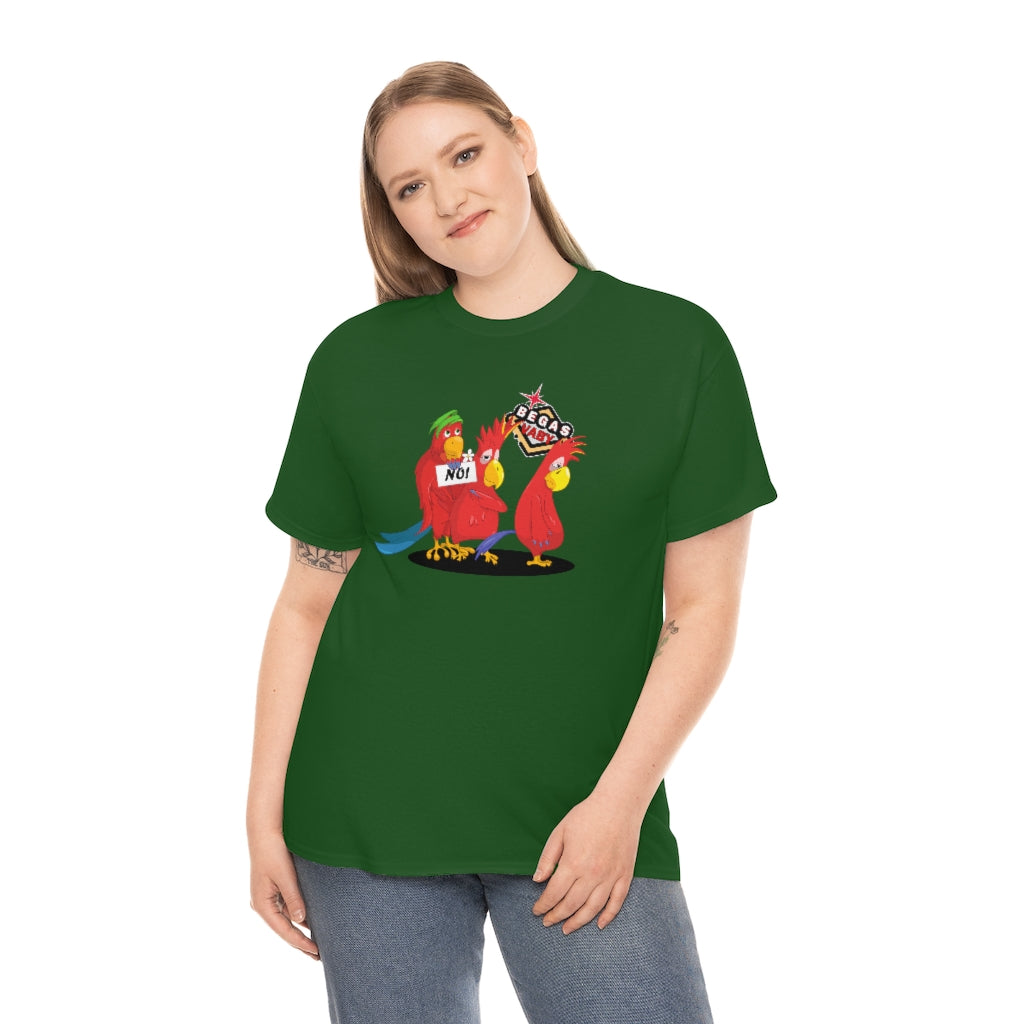 'Parrots don't do threesomes' - Begas Vaby Tee - US