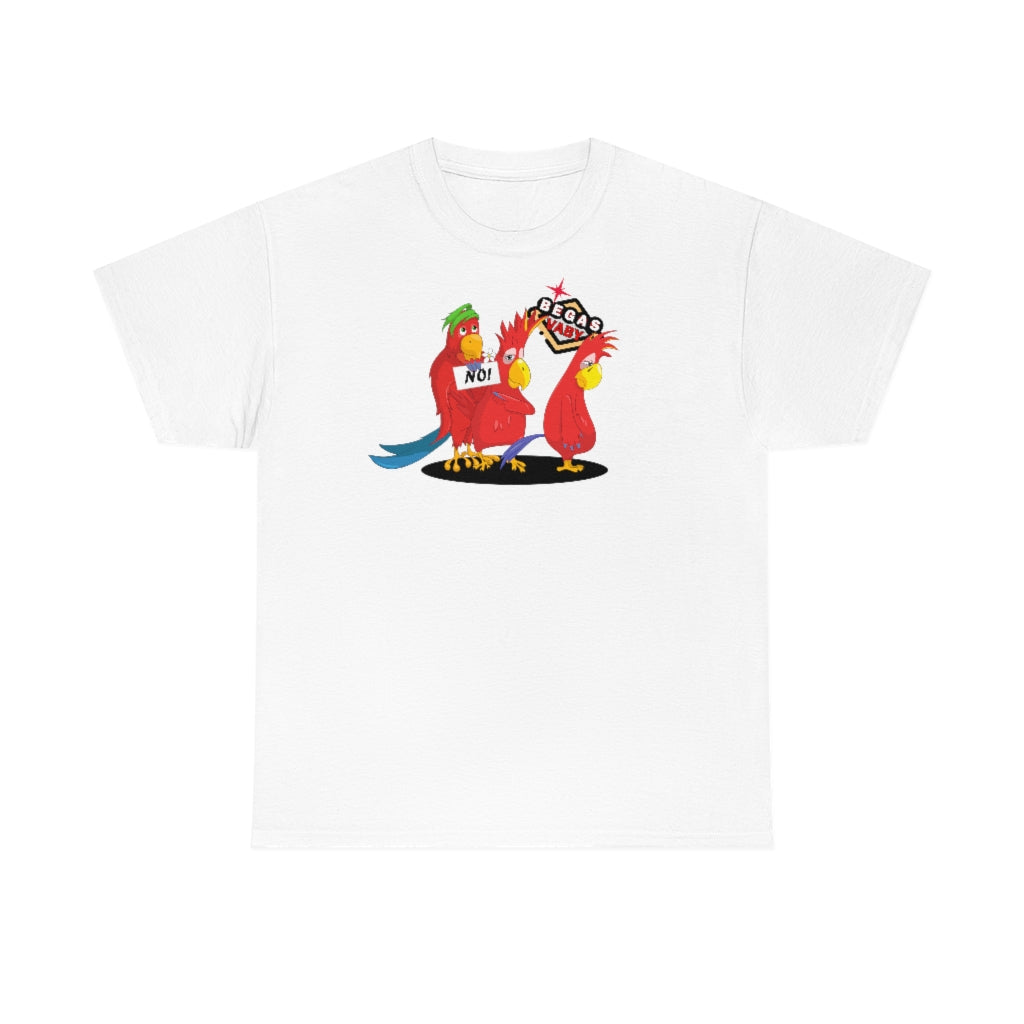 'Parrots don't do threesomes' - Begas Vaby Tee - UK