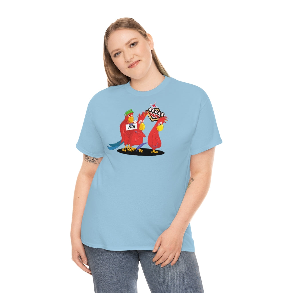 'Parrots don't do threesomes' - Begas Vaby Tee - UK
