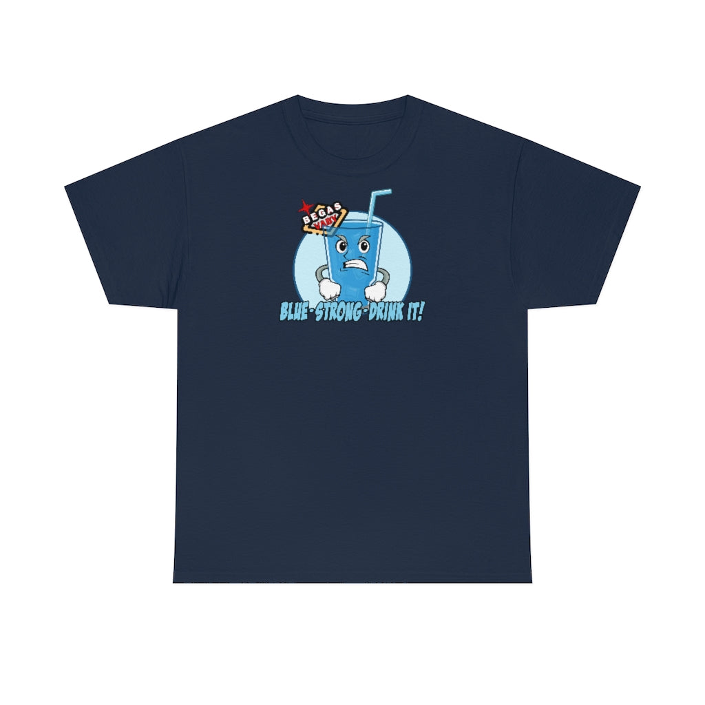 BLUE - STRONG - DRINK IT! Begas Vaby Tee - UK