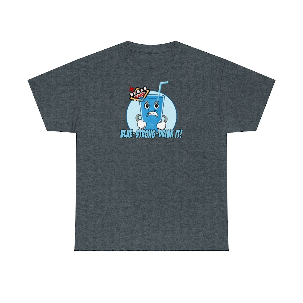 BLUE - STRONG - DRINK IT! Begas Vaby Tee - UK
