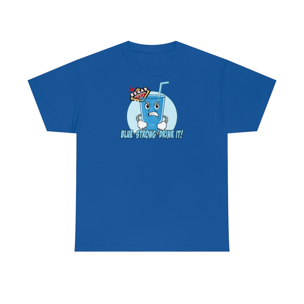 BLUE - STRONG - DRINK IT! Begas Vaby Tee - UK