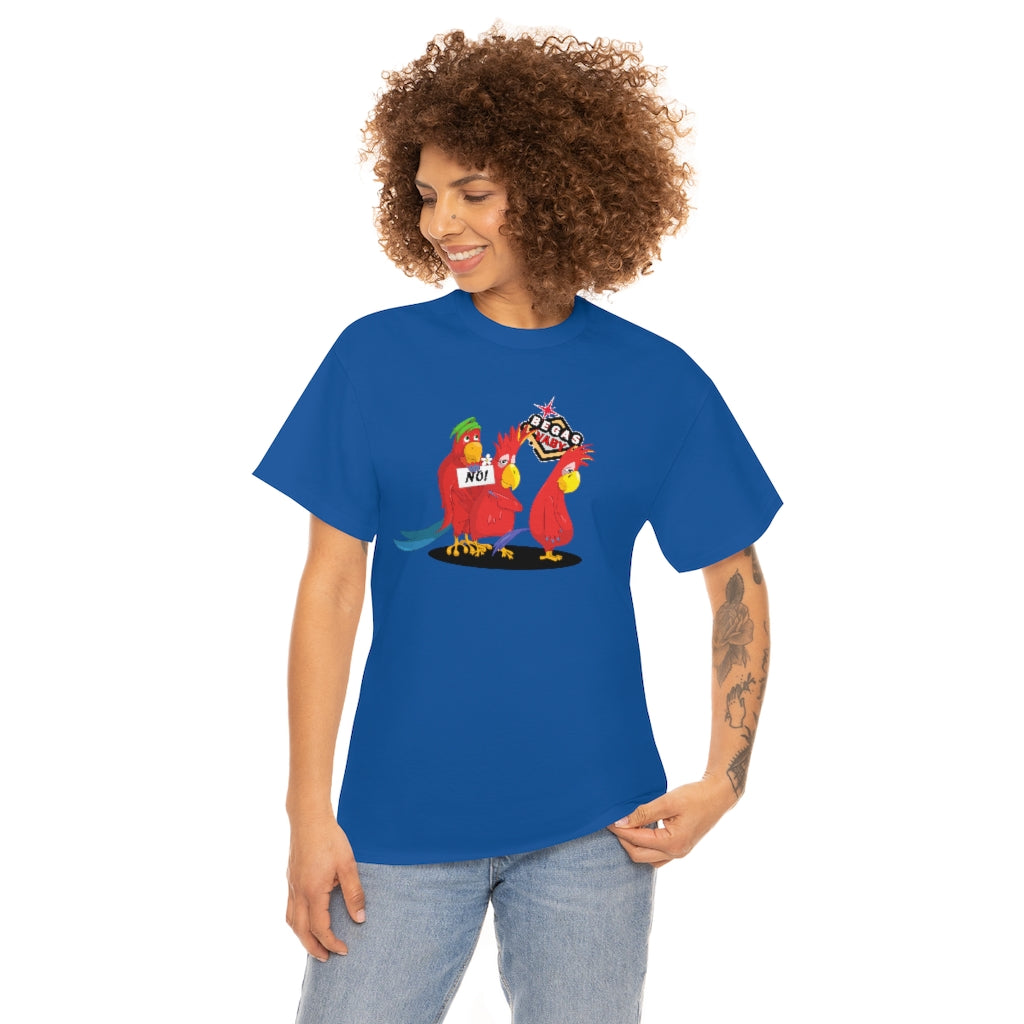 'Parrots don't do threesomes' - Begas Vaby Tee - US