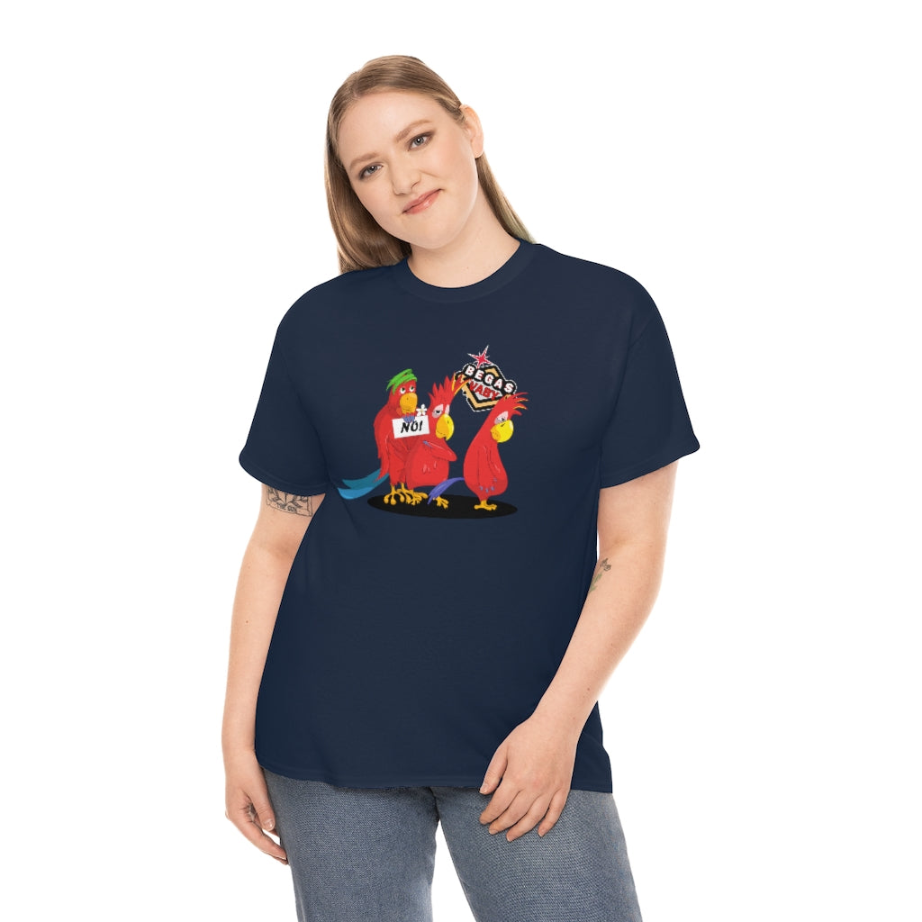 'Parrots don't do threesomes' - Begas Vaby Tee - US