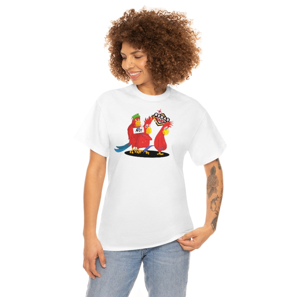 'Parrots don't do threesomes' - Begas Vaby Tee - UK