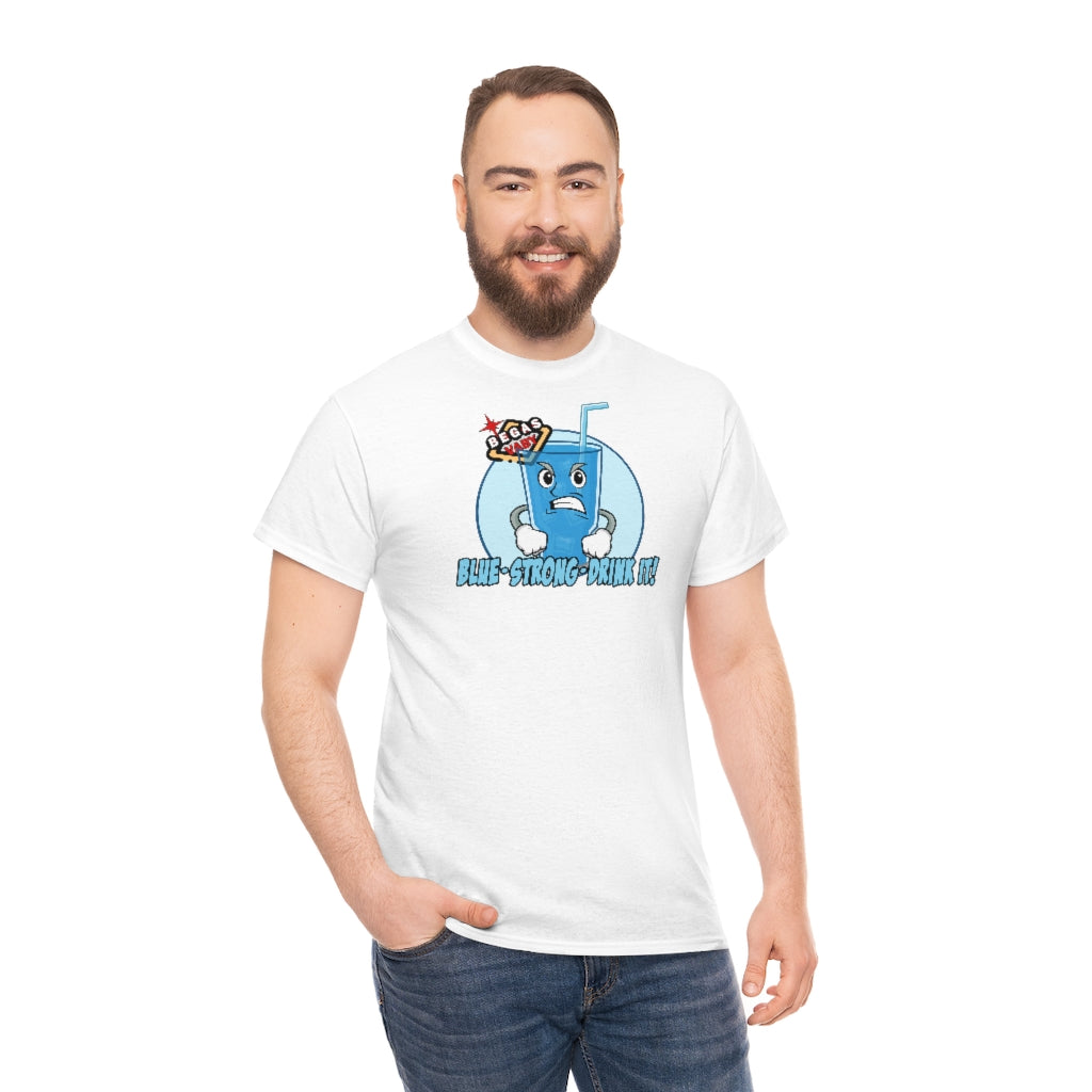 BLUE - STRONG - DRINK IT! Begas Vaby Tee - UK