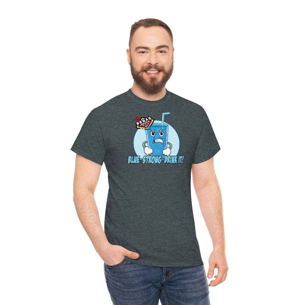 BLUE - STRONG - DRINK IT! Begas Vaby Tee - UK