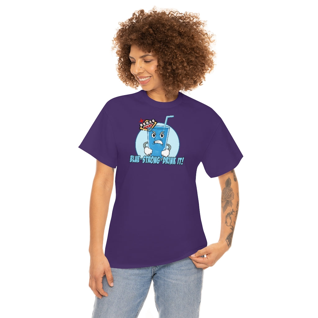 BLUE - STRONG - DRINK IT! Begas Vaby Tee - UK