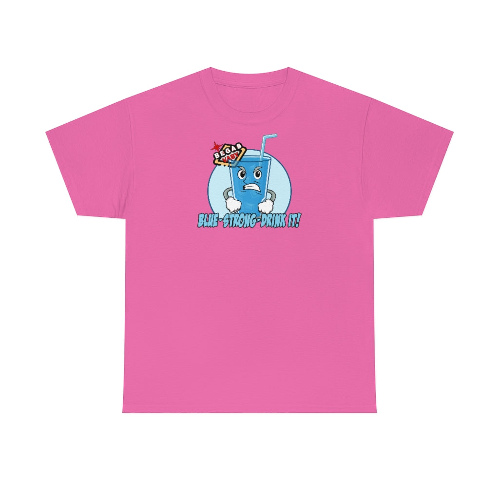 BLUE - STRONG - DRINK IT! Begas Vaby Tee - UK