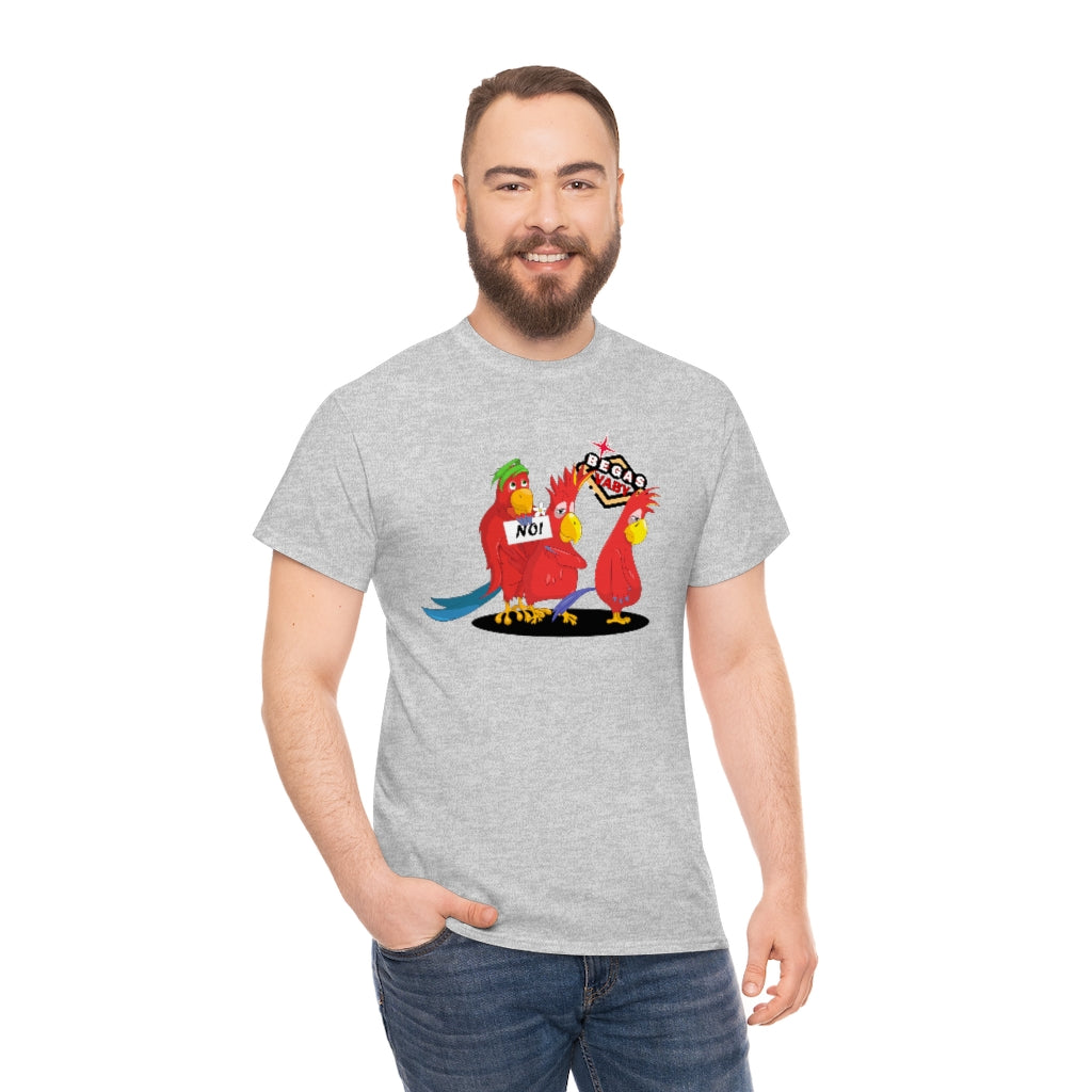 'Parrots don't do threesomes' - Begas Vaby Tee - US