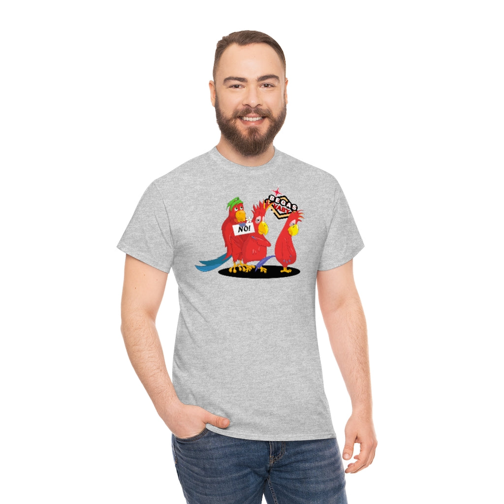 'Parrots don't do threesomes' - Begas Vaby Tee - UK