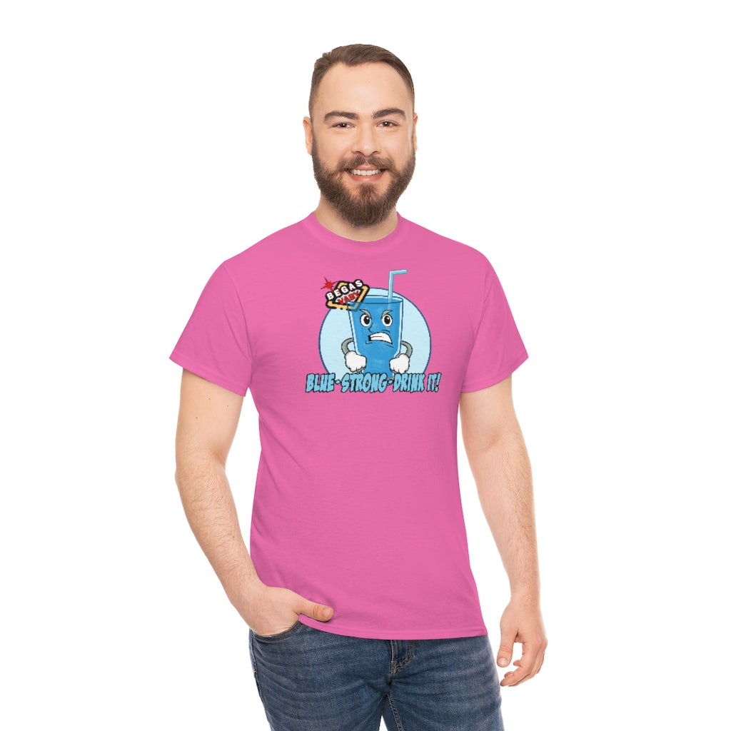 BLUE - STRONG - DRINK IT! Begas Vaby Tee - UK