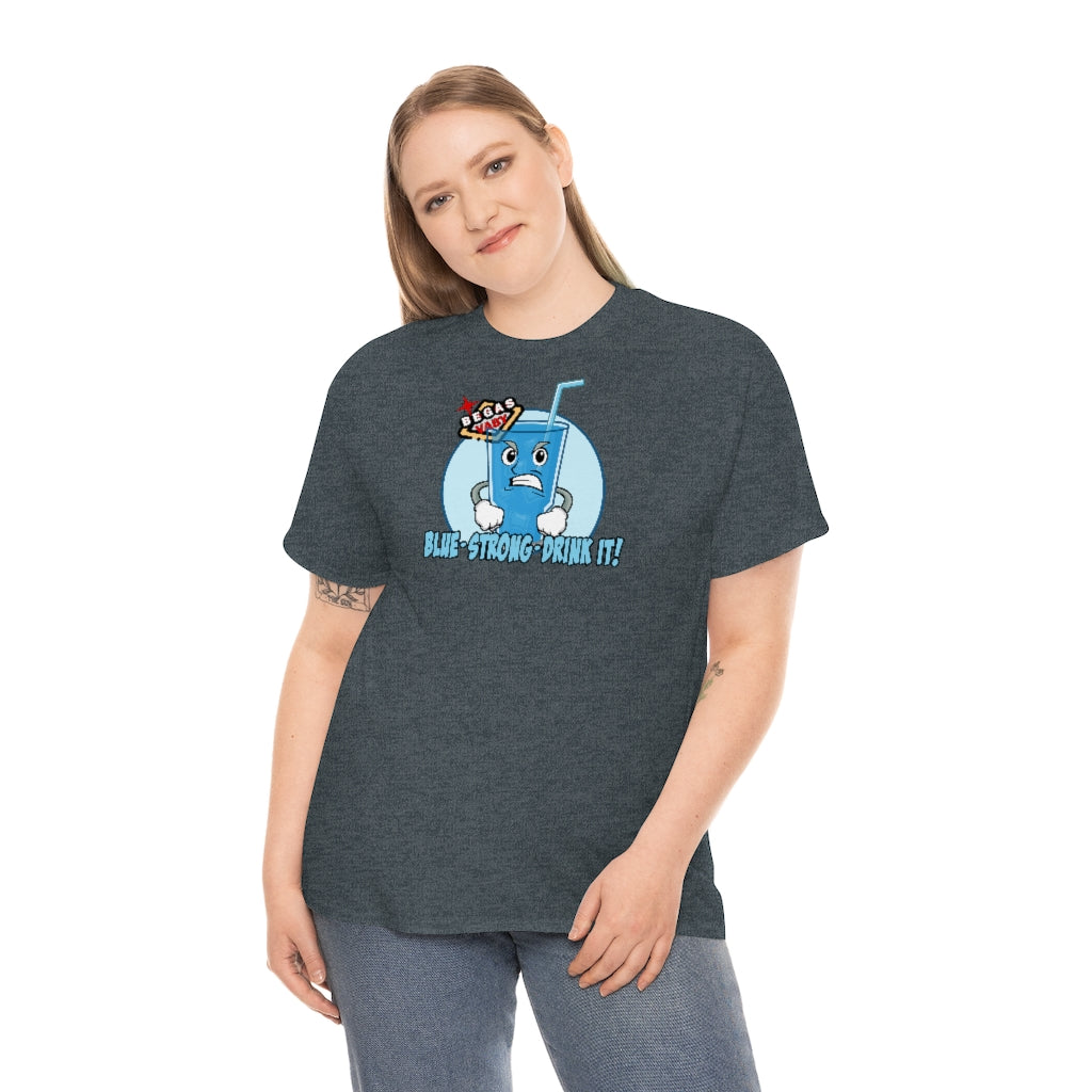 BLUE - STRONG - DRINK IT! Begas Vaby Tee - UK