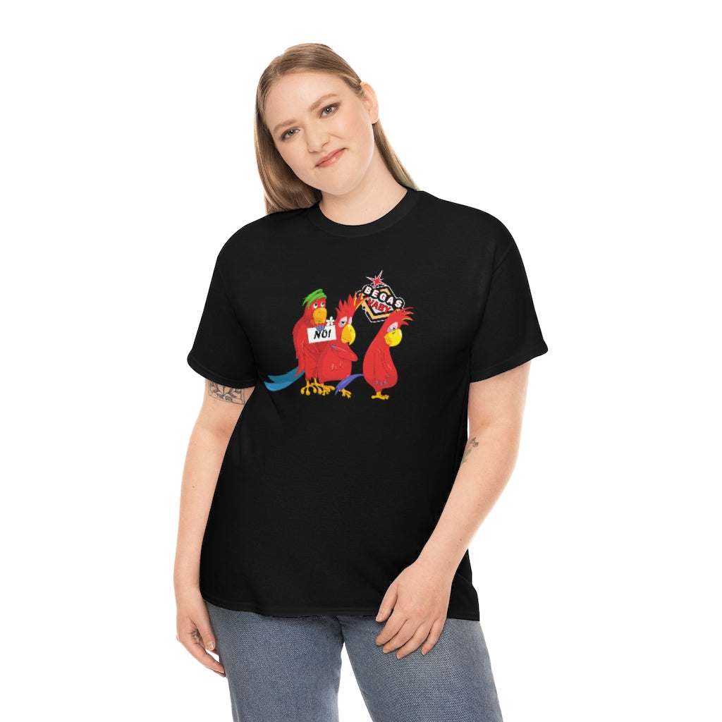 'Parrots don't do threesomes' - Begas Vaby Tee - US