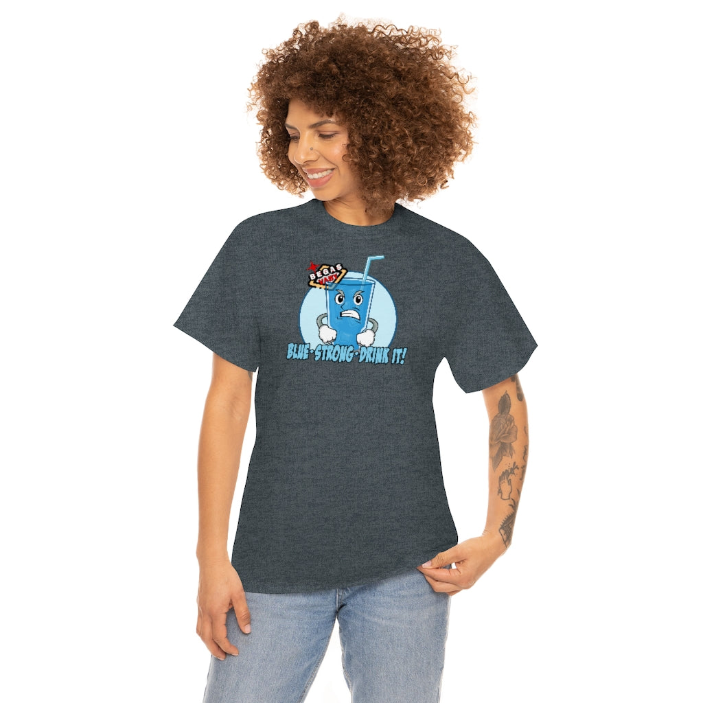 BLUE - STRONG - DRINK IT! Begas Vaby Tee - UK