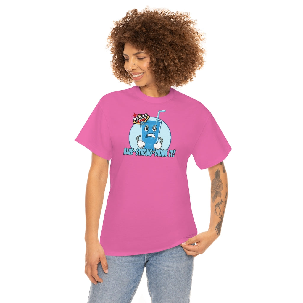 BLUE - STRONG - DRINK IT! Begas Vaby Tee - UK