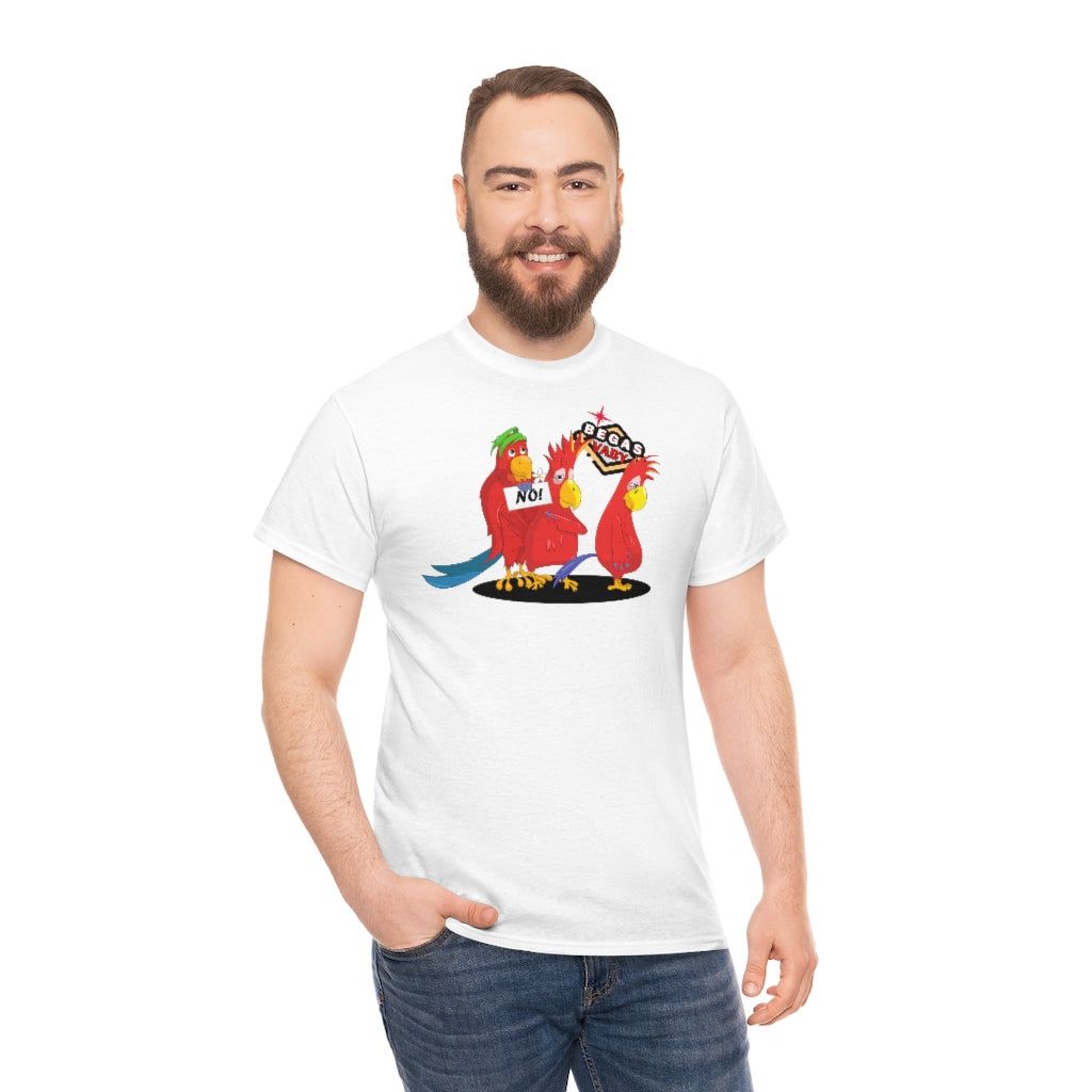 'Parrots don't do threesomes' - Begas Vaby Tee - UK