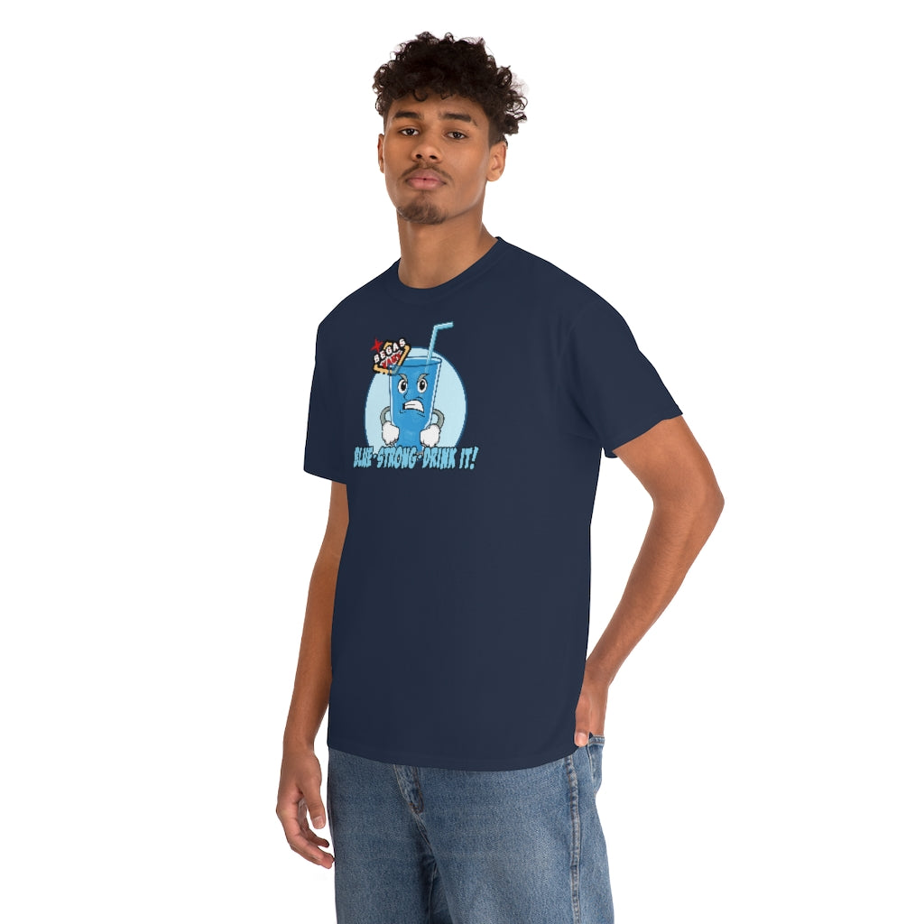 BLUE - STRONG - DRINK IT! Begas Vaby Tee - UK