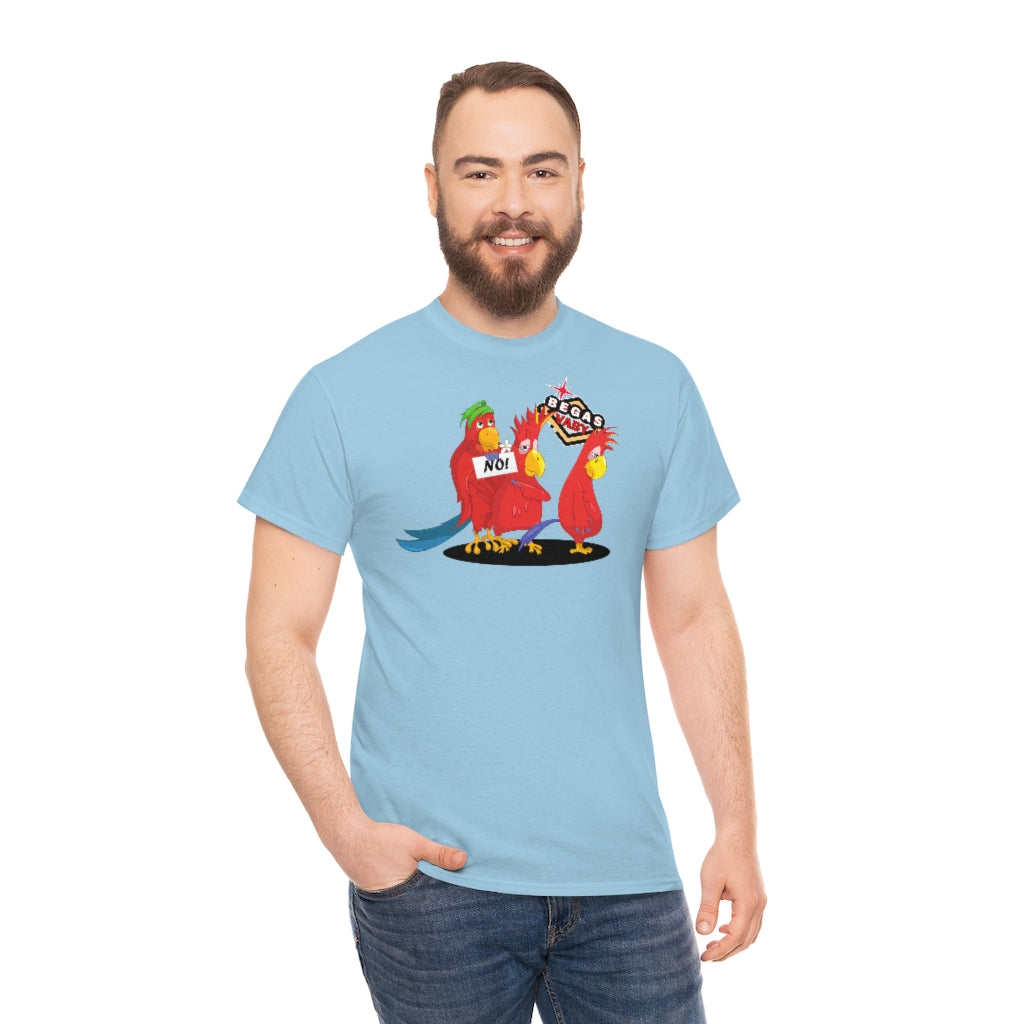 'Parrots don't do threesomes' - Begas Vaby Tee - UK